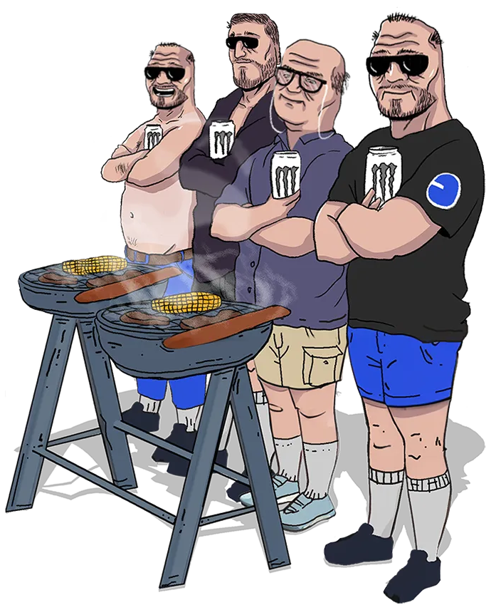 image of boomers grilling and head-bobbing